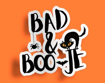 Bad & Boo-Je Halloween Sticker, Halloween Stickers for Planner, Halloween Sticker Decorations, Spooky Stickers, Cute Halloween Sticker