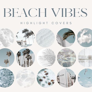 15 Blue Beach Instagram Highlight Covers, Natural Instagram Highlight Covers, Instagram Highlight Icon Story Cover, Instagram Highlight
