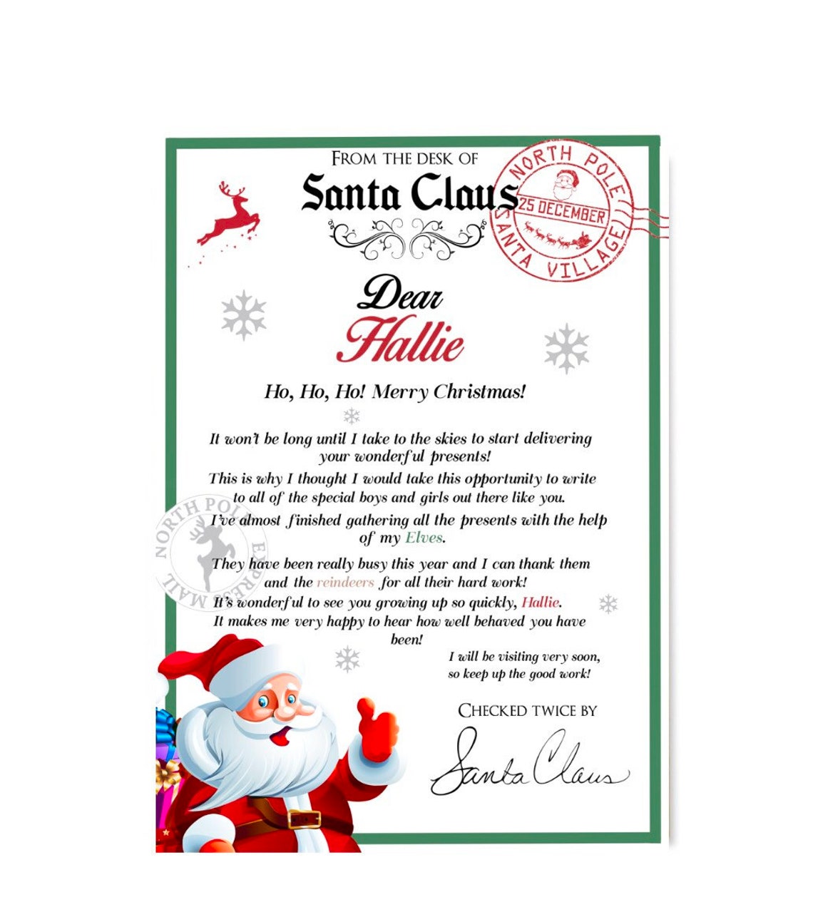 Lettre personnalisée du Père Noël Cadeau de Noël Rennes  Etsy