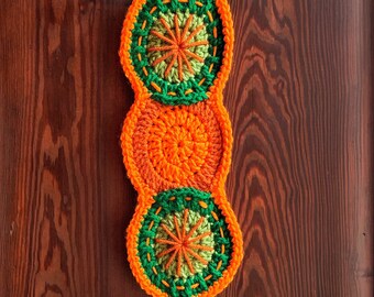 University of Miami Mini Pinwheel Crochet Wall Hanging