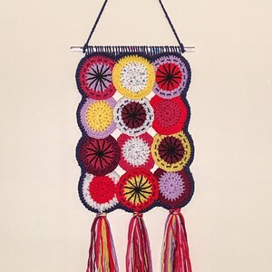 Dragonfruit Pinwheel Crochet Wall Hanging