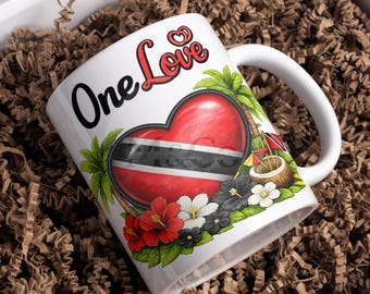 Trinidad & Tobago | Caribbean Island Map Mug | 11oz Travel Coffee Mug | Island Lover Gift | Tropical Souvenir | Beach Aesthetic Cup
