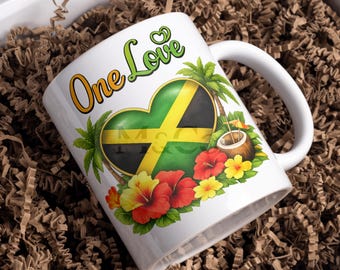 Jamaican | Caribbean Island Map Mug | 11oz Travel Coffee Mug | Island Lover Gift | Tropical Souvenir | Beach Aesthetic Cup