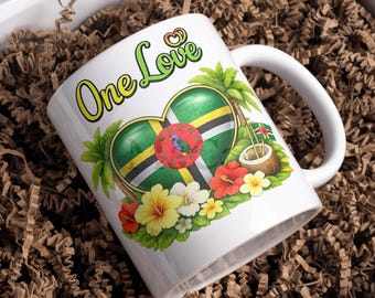 Dominica | Caribbean Island Map Mug | 11oz Travel Coffee Mug | Island Lover Gift | Tropical Souvenir | Beach Aesthetic Cup