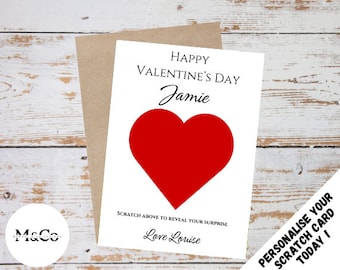 Tarjetas rasca y gana personalizadas del Día de San Valentín - Tarjeta rasca y gana de amor - Crea tu propio rasca y gana