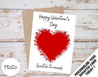 Valentines Day Personalised Scratch cards - Love scratch card- Create Your Own Scratch Off