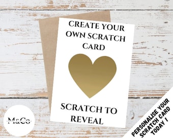 Create your own - Personalised Scratch cards -Lucky scratch cards- Gold scratch card- Silver scratch card - Create Your Own Scratch Off