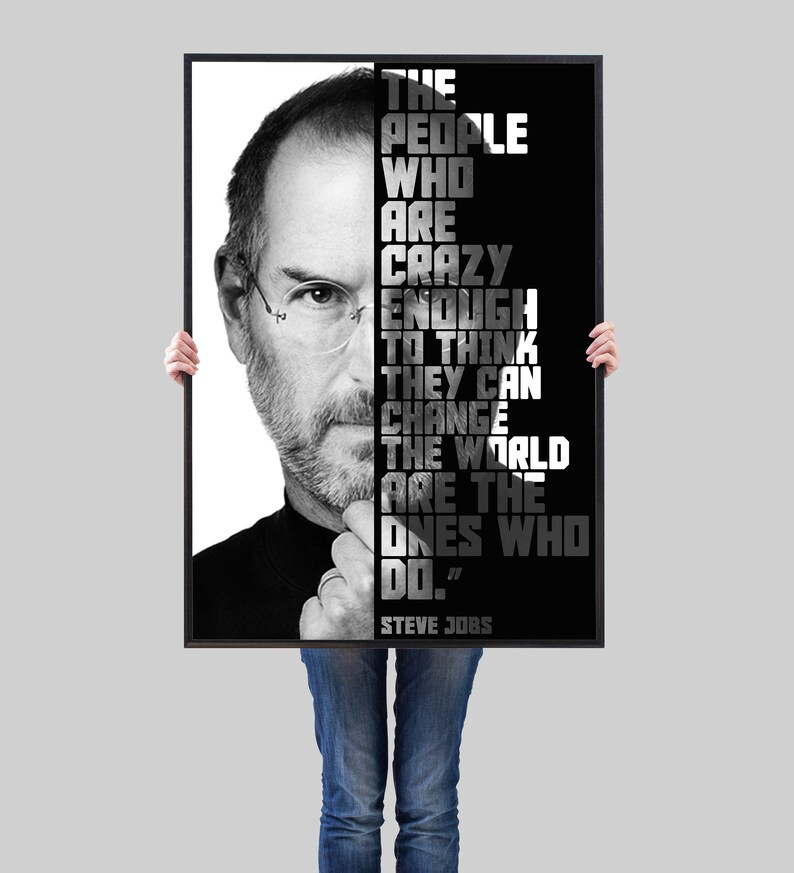 Steve Jobs Poster Motivation Wall Art Home Decor Premium Matte Etsy