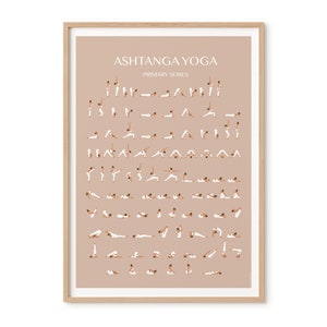 Ashtanga Primary Series-DIGITAL FILE-Yoga Cheat Sheet-Yoga Print-Sun Salutation-Yoga Printable-Ashtanga Printable- Makkia Designs-Yoga Art