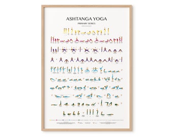 Detailed Ashtanga Primary Series-DIGITAL FILE-Yoga Cheat Sheet-Yoga Prints-Sun Salutation-Yoga Printable-Ashtanga Printable-Yoga Poster-Yoga