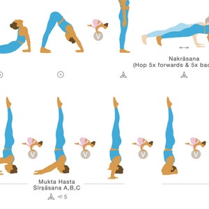 Ashtanga Bundle-Primary Series Intermediate Series-DIGITAL FILE-Yoga Cheat Sheet-Yoga Prints-Yoga Printable-Ashtanga Printable-Yoga Poster Bild 4