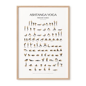 Ashtanga Primary Series-DIGITAL FILE-Yoga Cheat Sheet-Yoga Print-Sun Salutation-Yoga Printable-Ashtanga Printable- Makkia Designs-Yoga Art