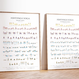 Ashtanga Bundle-Primary Series Intermediate Series-DIGITAL FILE-Yoga Cheat Sheet-Yoga Prints-Yoga Printable-Ashtanga Printable-Yoga Poster zdjęcie 2