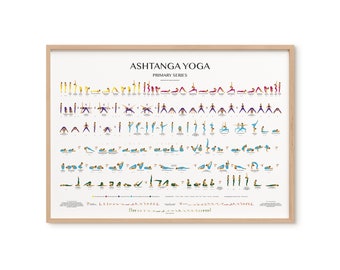 Detailed Ashtanga Primary Series-DIGITAL FILE-Yoga Cheat Sheet-Yoga Prints-Sun Salutation-Yoga Printable-Ashtanga Printable-Yoga Poster-Yoga