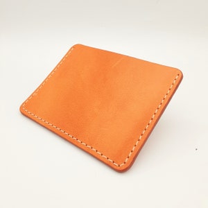 Cuero delgado bolsillo frontal cartera minimalista Bifold Billfold tarjeta de débito de crédito ID titular del pase hecho a mano idea de regalo de viaje de lujo para él