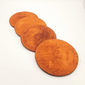 Set di 4 sottobicchieri per bevande in pelle esotica per casa o ufficio Barmats di struzzo premium Bicchieri da bar scrivania caccia mancave Regalo di pesca per lui