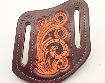 Funda de cuero artesanal para navaja de bolsillo: funda de cinturón estilo western