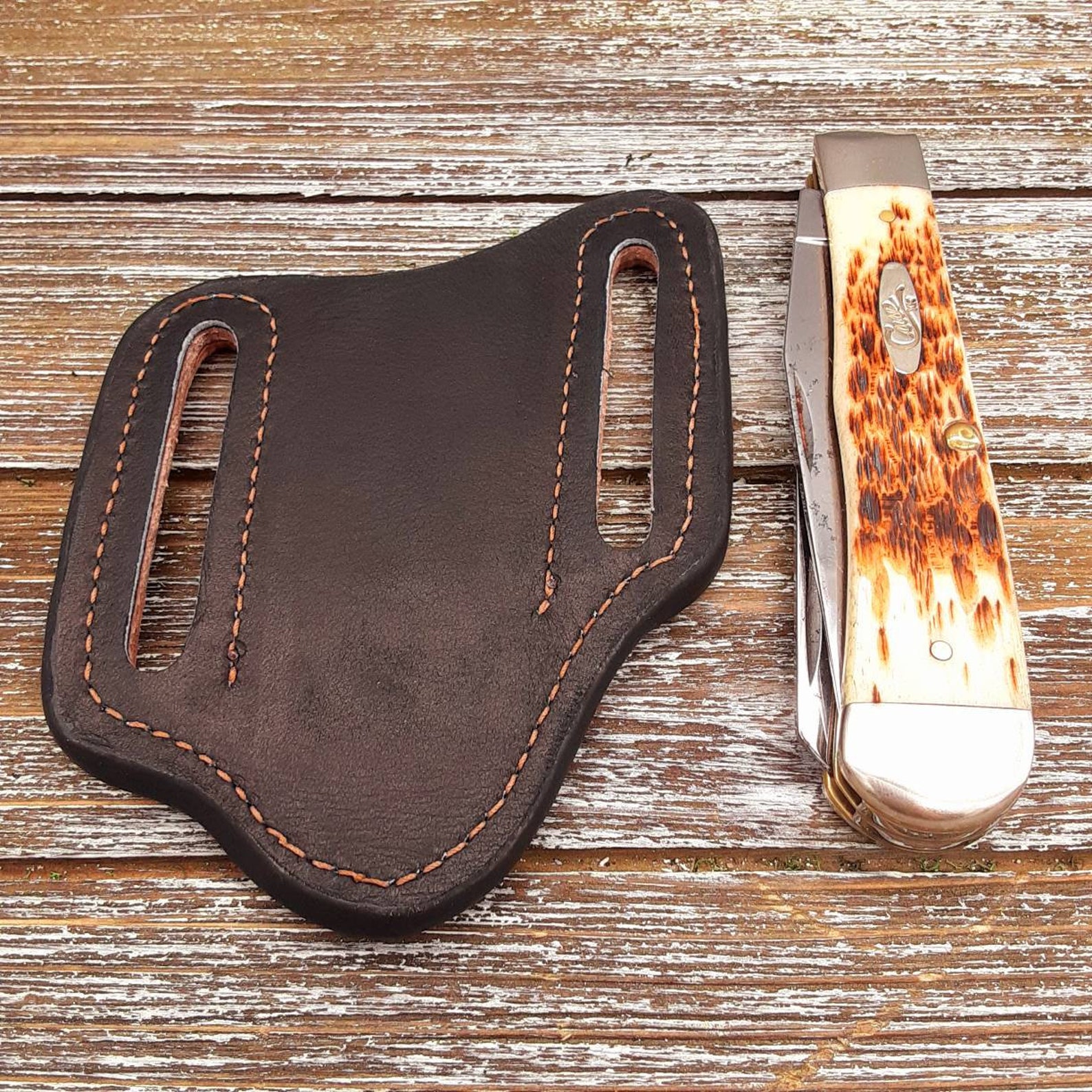Handmade Leather Knife Sheath Exotic Shark Leather Etsy