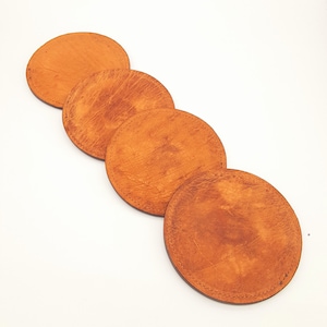 Set di 4 sottobicchieri per bevande in pelle esotica per casa o ufficio Barmats di struzzo premium Bicchieri da bar scrivania caccia mancave Regalo di pesca per lui
