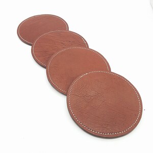Set di 4 sottobicchieri per bevande in pelle esotica per casa o ufficio Barmats di struzzo premium Bicchieri da bar scrivania caccia mancave Regalo di pesca per lui