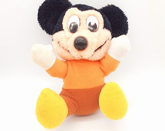 Vintage Mickey Mouse 8" Plüsch 1984 Mickey's Christmas Carol Disney Tiny Tim Hergestellt in Korea