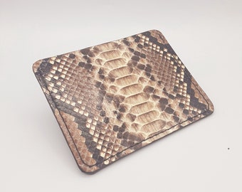 Handmade Python Leather Slim Wallet: Exotic Bifold Card Holder