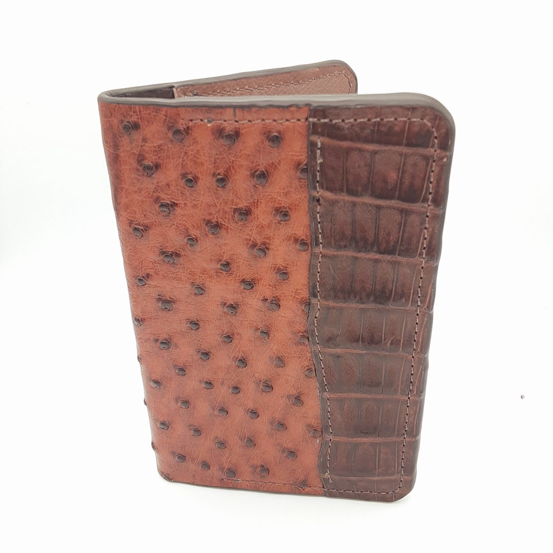 Luxury Exotic Leather Passport / Field Notes Holder Cover Wallet Bifold