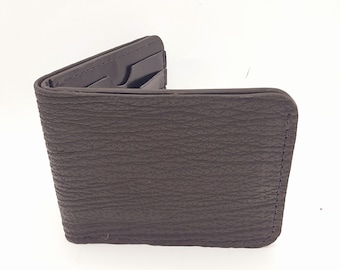 Echt exotisch leer Bifold Wallet - Matte Black Shark Billfold, handgemaakte luxe minimalistische voorvak kaarthouder luxe cadeau voor hem