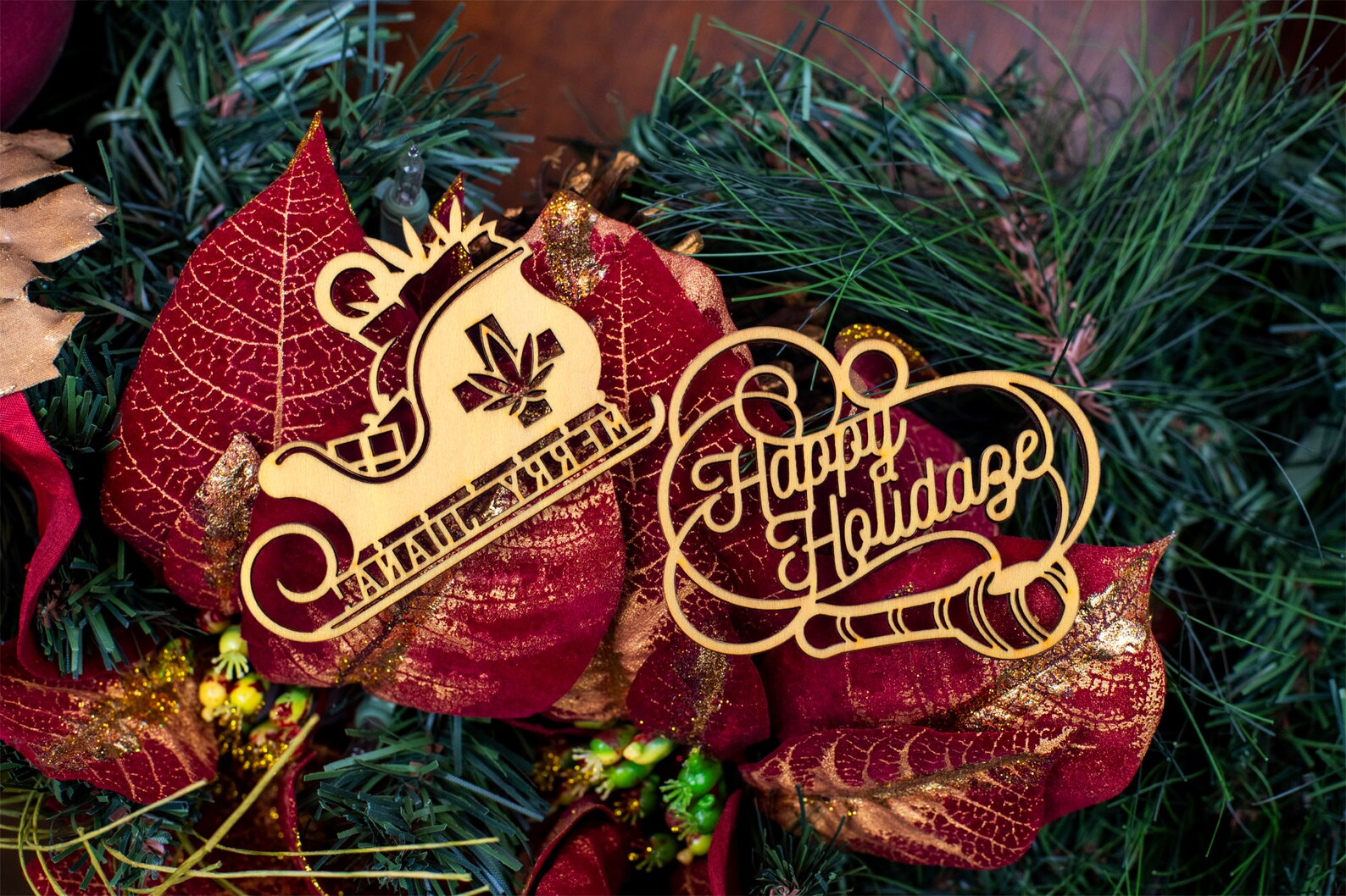 Santa's Dispensary Sleigh, Cannabis Christmas Ornament and Weed Themed