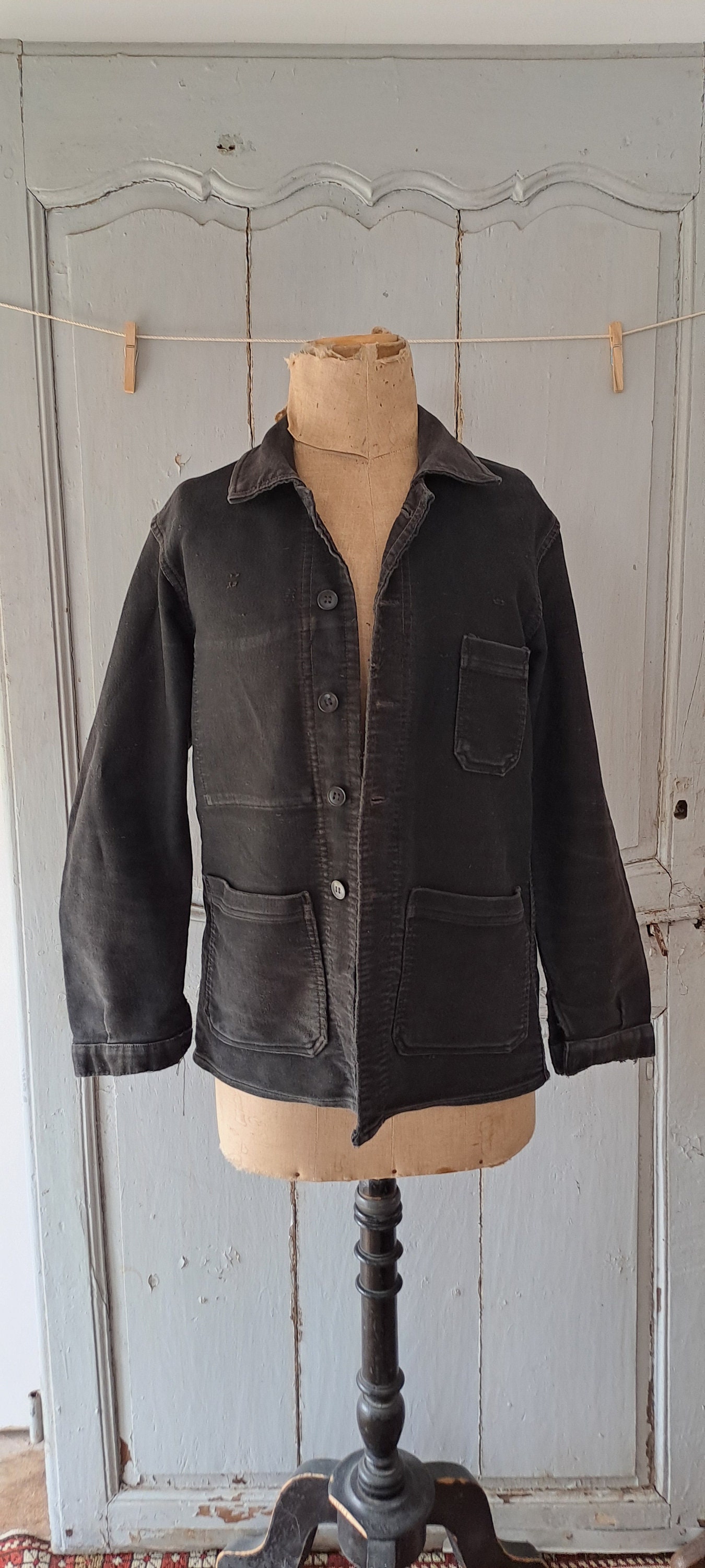 Vintage French Black Moleskin Jacket - Etsy Sweden Vintage French Black Moleskin Jacket - Etsy Sweden