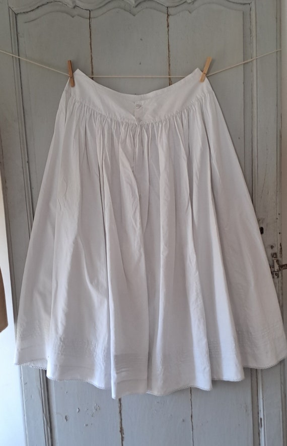 Antique French cotton petticoat jupon - image 2
