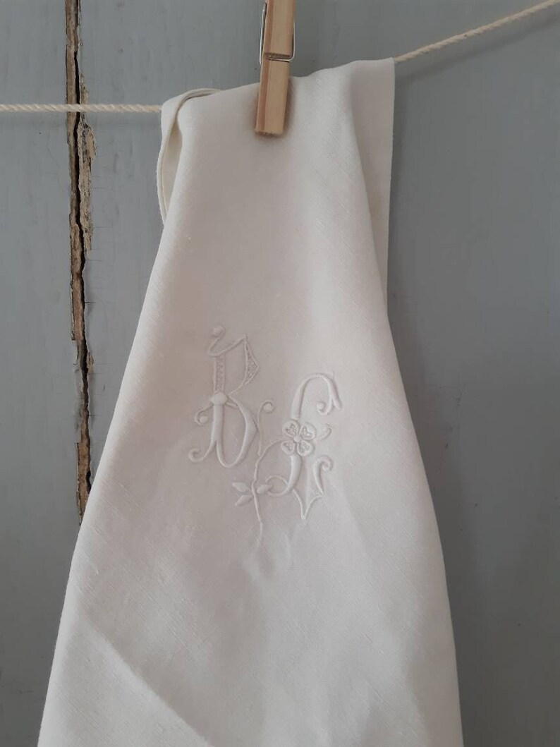 Pair of Antique French Monogrammed Linen Pillowcases Etsy