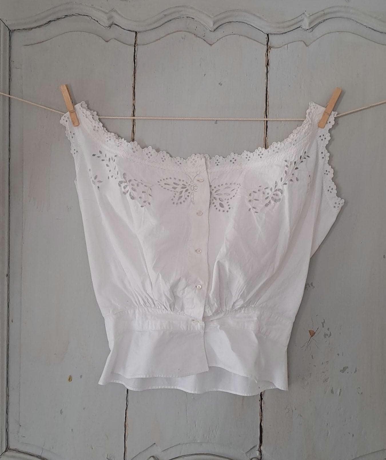 トップス France antique camisole corset cover Antique French Corset Cover - Etsy