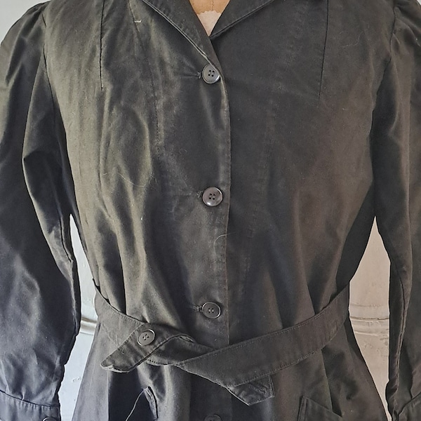 robe de travail vintage en coton noir, française