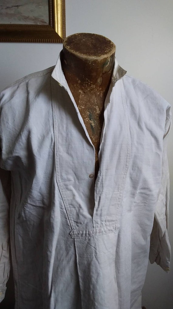 Antique French Hemp Chanvre Shirt Chemise Smock