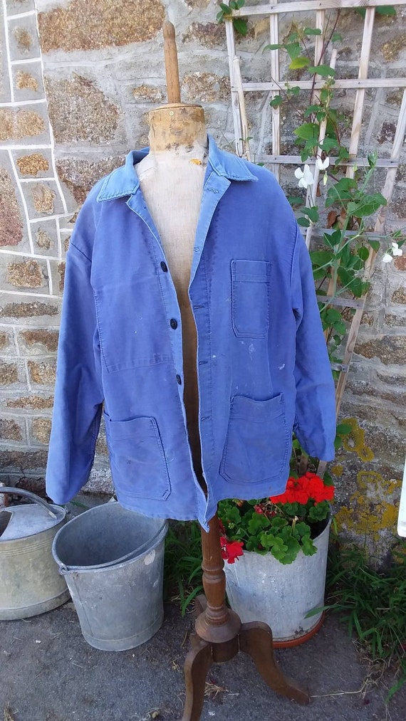 Vintage French moleskin workwear Jacket Large Size