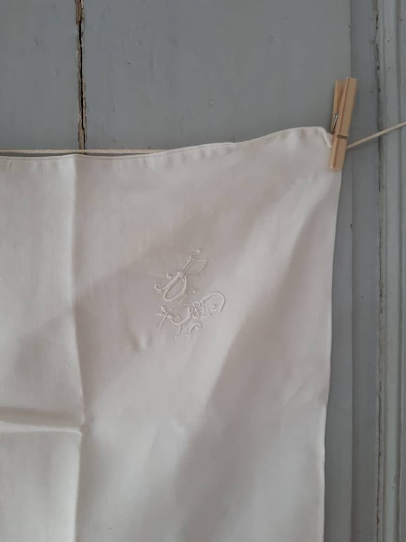 Pair of Antique French Monogrammed Linen Pillowcases Etsy