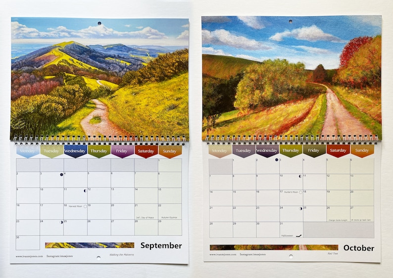 2024 Calendar Landscape Art Calendar Malvern Hills Ivan Etsy