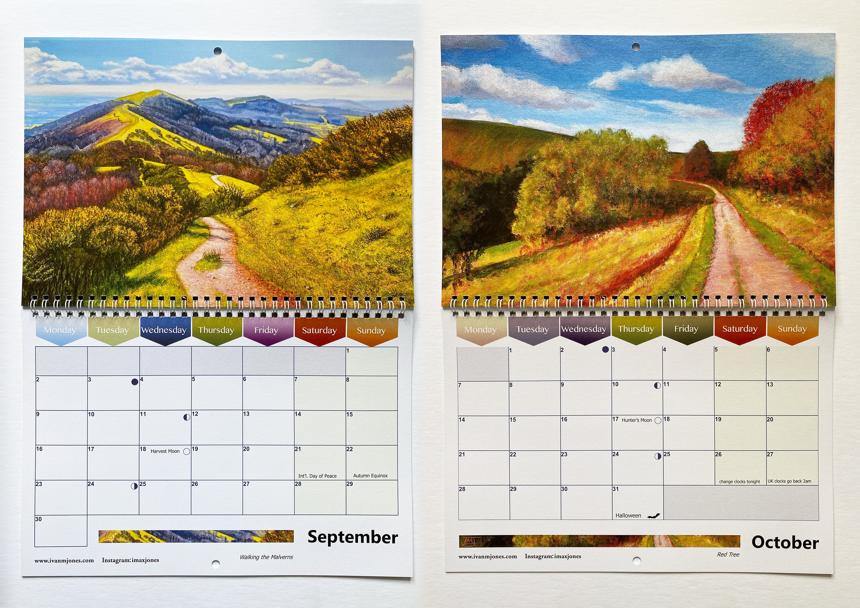 2024 Calendar Landscape Art Calendar Malvern Hills Ivan - Etsy UK