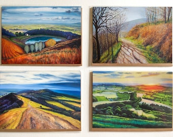 Ivan Maxwell Jones,  Malvern cards, Art cards, Malvern Hills,  landscape cards, Greetings Card Pack, Birthday Cards, art card gift set