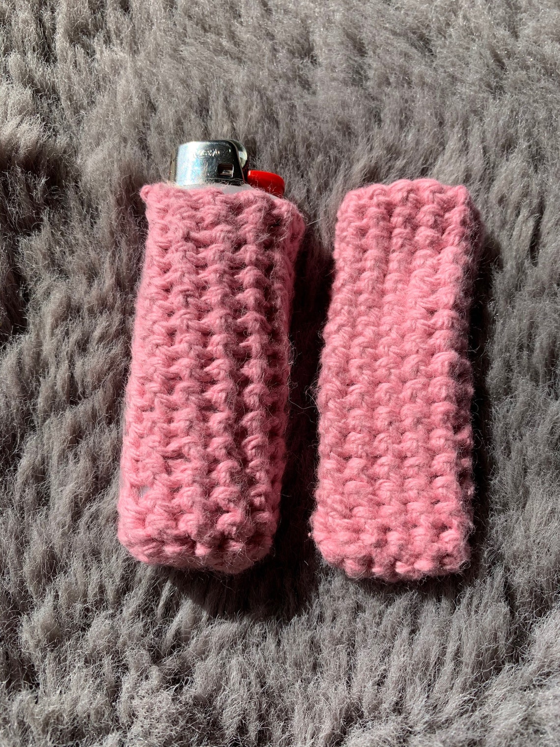 Hand Crocheted Lighter Holder Light Pink Etsy