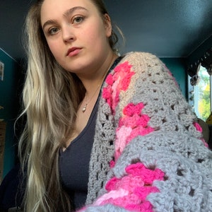 Hand Crocheted Cardigan | Granny Square Cardigan, Whimsigoth Cardigan, Witchy Cardigan, Fairycore Cardigan, Cottagecore Cardigan