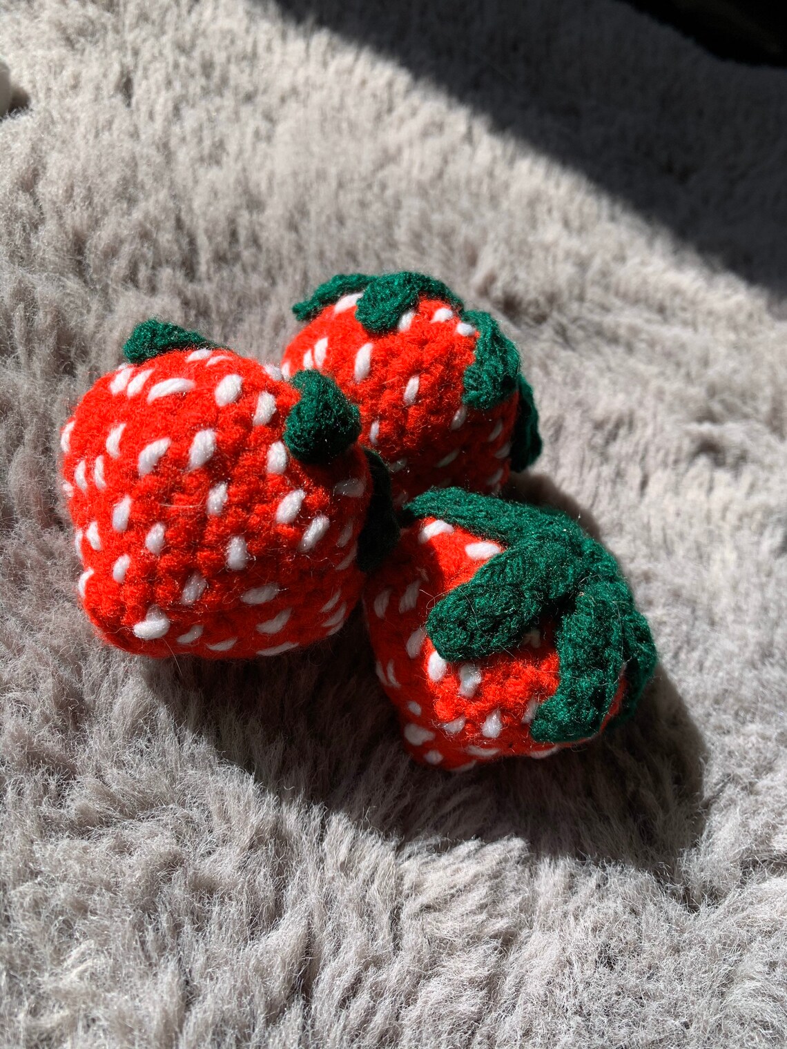 Hand Crocheted Strawberry Dog Toy Squeaky Dog Toys Crochet Etsy
