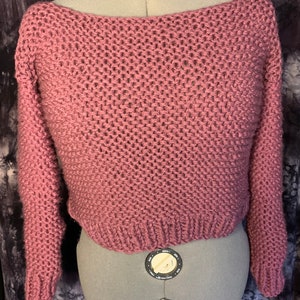 Handmade Chunky Knit Sweater | Pink Sweater, Crop Sweater