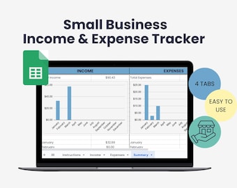 Small Business Income & Expense Tracker | Google Sheets Template for Etsy Sellers | Digital Download
