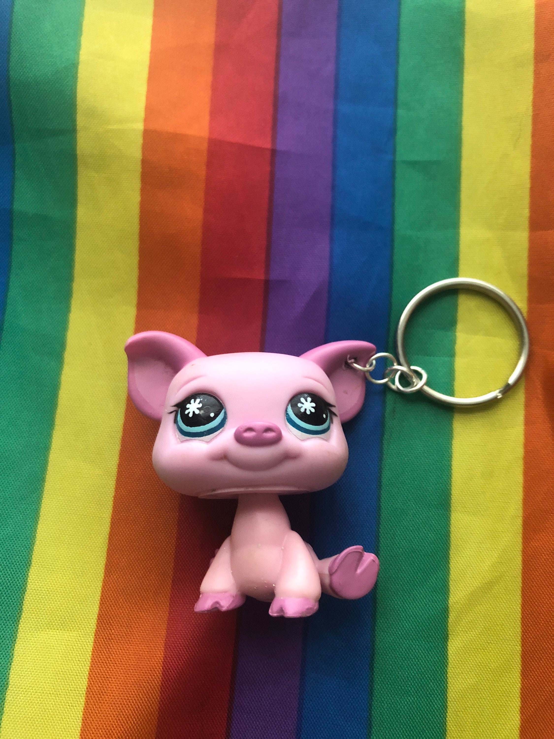 Littlest Pet Shop Pig Keychain Etsy