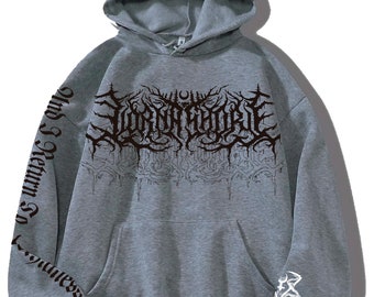 Hoodie Lorna Shore grau Deathcore, Metalcore, Schwarz, Rock, Streetwear