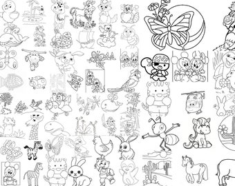 Niños hojas para colorear Animales Naturaleza 90pcs hojas para - Etsy México