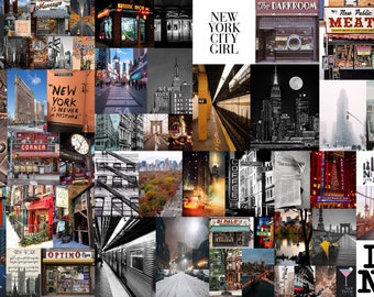 Ceil Be Biche New York1950/ブルメンフェルド/ポスター Boujee New York NYC Aesthetic Photo Collage Kit of 80 Pieces