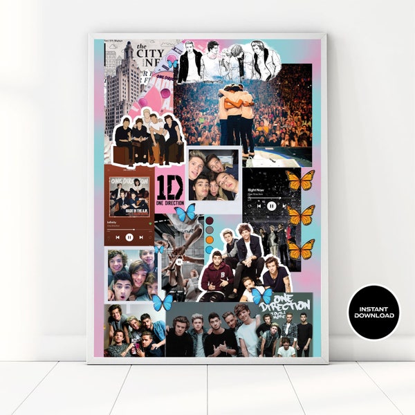 One Direction Aesthetic Wall Poster / 1D Harry styles / Zayn Malik / Liam Payne / Niall Horan /  Louis Tomlinson